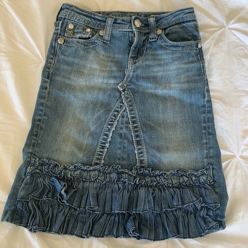 Beautiful Girls denim skirt made from pants....
